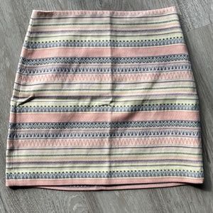 Lined Loft Skirt in Pastel Tribal/Aztec Pattern, size 6